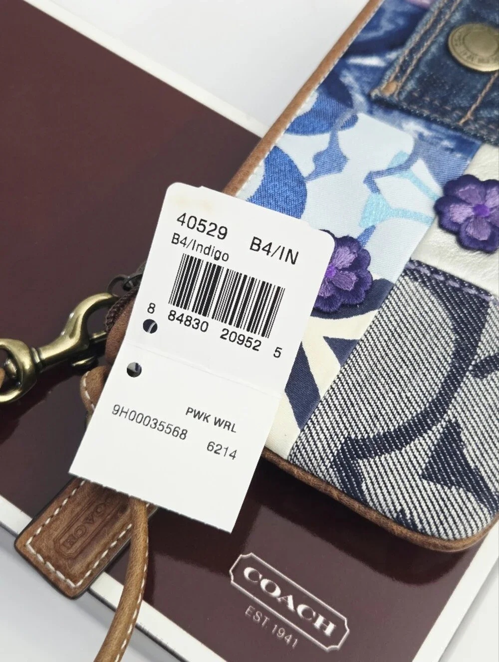 NWT VINTAGE COACH Y2K PATCHWORK WRISTLET BAG INDIGO 40529